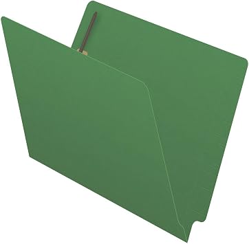 14 pt Color Folders, Full Cut 2-Ply End Tab, Letter Size, 2 Fasteners in Pos #1 & #3, Green Case of 250