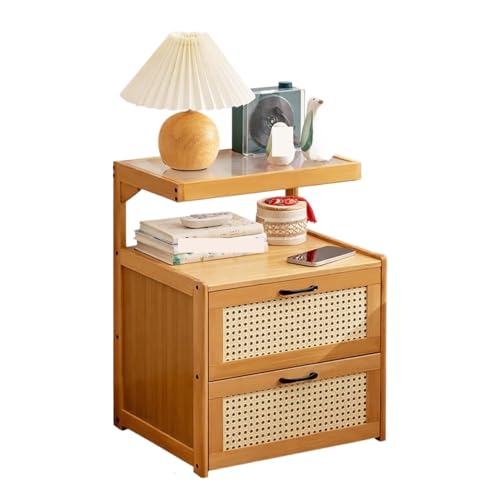 GOOPEEG Nachttisch Minimalistischer Naturstil Einfacher Schmaler...