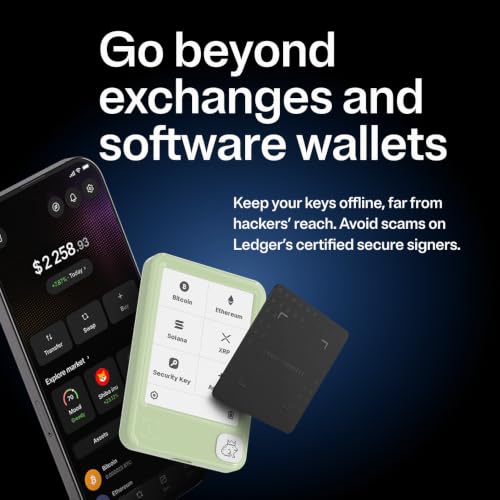 Image of Ledger Nano Gen5 - Crypto Wallet - Securely Buy and Trade Digital Assets | Green, Easy-to-use, customizabe, 2.8 inch touchcreen signer with private backup and scam protection