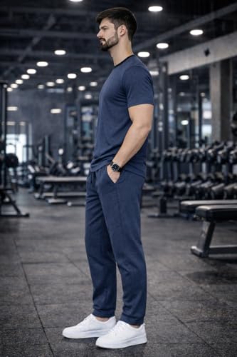 Image of Mack Jonney Men's Polyester Lycra Tracksuit | Lightweight Sports & Gym Wear | Comfortable Running & Training Track Suit for Men-MJ-184