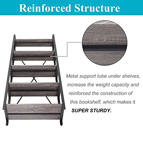 5-Tier-Ladder-Shelf-Industrial-Leaning-Bookcase-Wood-and-Metal-Ladder-Bookshelf-for-Living-Room-Bedroom-Kitchen-Home-Office-Grey-Oak
