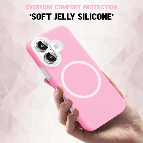 Image of Kratos Soft Silicone Case Cover Compatible with iPhone 16 Plus - Everyday Comfort Protection, Wireless Magnetic Charging Case with Raised Edge Camera & Screen Protection, Shock-Resistant Design