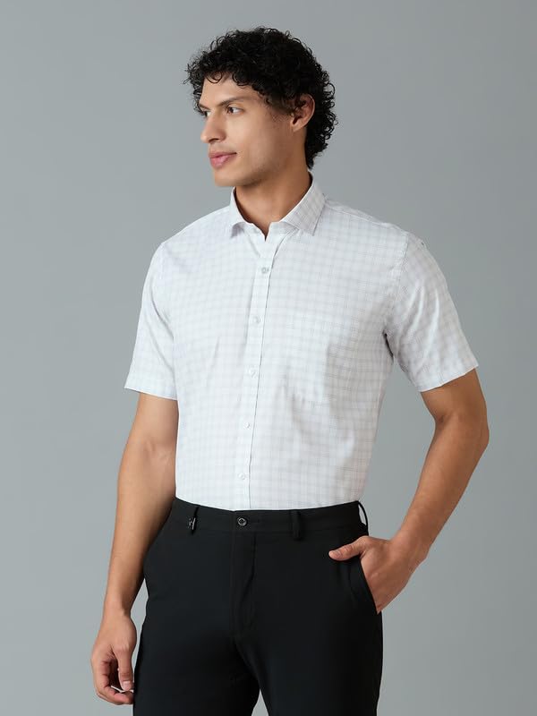 Image of Mark & Albert Men's Half Sleeves Cotton Formal Shirt