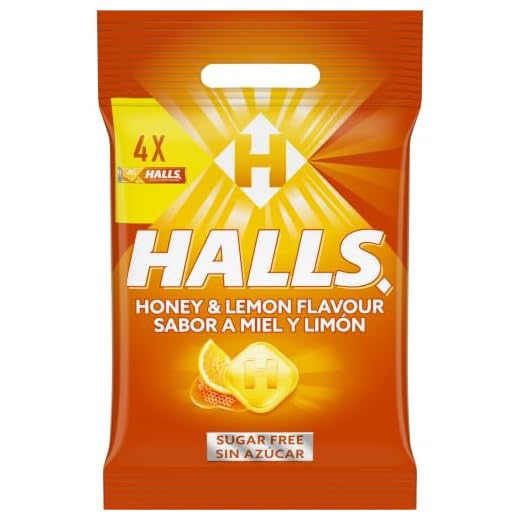Halls Caramelos Duros Sabor Miel y Limón, 4 x 32g