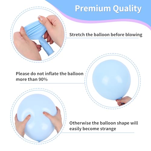 Image of RUBFAC Pink Purple Blue Balloons, Iridescent Party Balloons, 12 Inch Pastel Birthday Balloon for Girls Snowflake Princess Birthday Baby Shower Party Decoration
