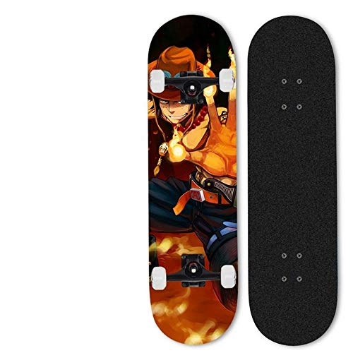 Planche à roulettes robuste en érable canadien 7 plis, design imprimé Anime One Piece Ace 3