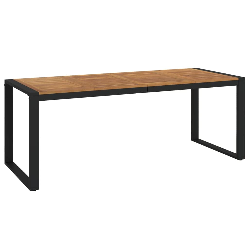Table de jardin en bois d'acacia massif 200cm au style industriel chic