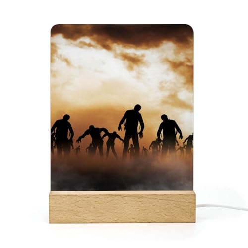 Cmagnifico Acrylic Night Light,Zombies Dead Men Walking Body at Night, USB Port, Gift for Friends, Family, Lovers