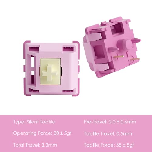 Image of Akko V3 Creamy Purple Pro Keyboard Switch for Mechanical Gaming Keyboard, 5-Pin 30gf Tactile Switches (45pcs)