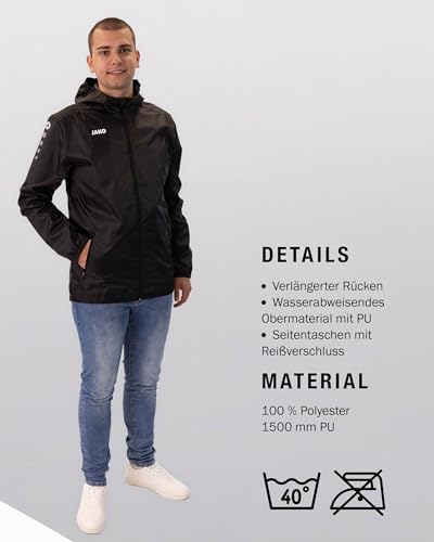 JAKO Unisex Allwetterjacke Team 2.0, schwarz, L