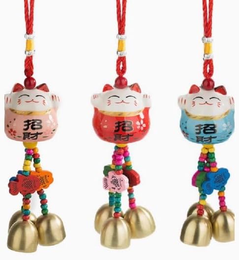 3Pcs Suction Type Copper Bell, Dopamine doorbell, Wind Chime, Japanese Style Door Opening Reminder Bell, Gift Door Hanging Decoration