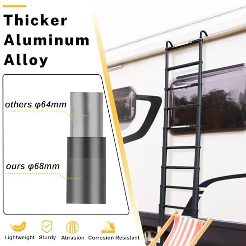 image for Telescopic Ladder, 10.5FT RIKADE Aluminum Telescoping Ladder with Non-