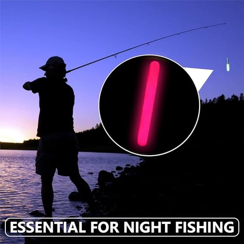MagiSel 20-Piece Rose Red Fishing Hook Glow Sticks, Universal Use, Easy to Use, standard size - Image 4