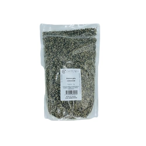 Poivre gris concassé sachet 1kg pour relever vos grillades et grands repas de famille