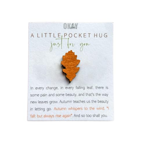 Foglia dacero Pocket Hug - Regalo da abbracciare tascabile con foglie di legno Abbraccio foglia ricordo in con gioia speciale portafoglio per bambini amanti amici famiglia