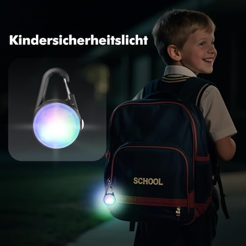 MonHall 2Pack LED Wiederaufladbare Hundehalsband Lichter Clip-On Mit RGB Farbe - Haustier Sicherheits Beleuchtung für Hundegeschirr - Nacht Wandern Camping