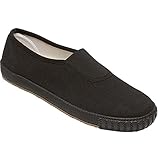  Kinderschuhe Jungen / Mädchen, Unisex für die Schule, Plimsolls-Turnschuhe mit Klettverschluss, rutschfest, - Black / Gusset - Größe: 23-38 EU