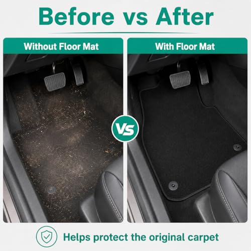 GXARTS 4PCS Car Floor Mats Carpet Floor Liners Compatible with Buick Regal 2011 2012 2013 2014 2015 2016 2017,Velour Interior Accessories Full Set for All Weather Protection (Black) by GXARTS - Used condition - Image 4