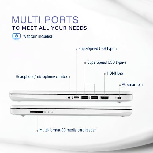 Hp 2022 Stream 14'' Hd Laptop, Intel Celeron N4020 Dual-Core Processor, 16Gb Ddr4 Ram, 64Gb Emmc, 1 Year Office 365, Webcam, Hdmi, Windows 10S, White, 32Gb Snowbell Usb Card #TOP5