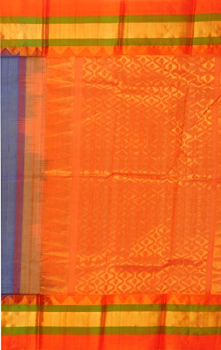 M SIVA NAGESWARA RAO HANDLOOMS blue chirala silk saree – image 3