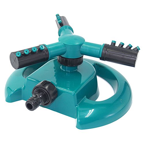 Preisvergleich Produktbild Limiwulw Rasensprenger Automatische Bewässerung Gartensprenger 360°Rotierende 3- Arm Schlauchsysteme für Große Flächen Sprühen Garten Rasen Pflanze Bewässerung