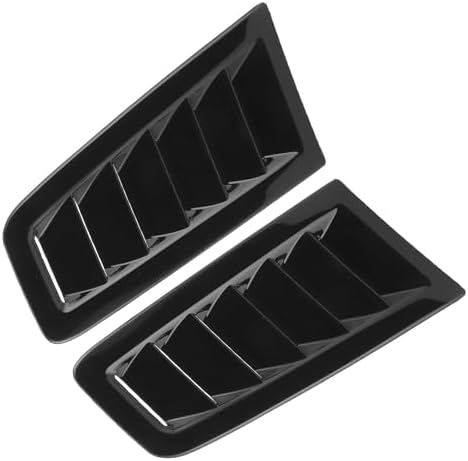 Estink 2PCS Universal Car Hood Vents ABS Carbon Fiber Look Scoop Bonnet Air Intake Cover Gloss Black for Most Vehicles Sedan SUV Truck