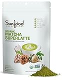 Sunfood Matcha Superlatte | Organic Matcha Latte - All Natural Superfoods + Adaptogens | 1 Pack, 6oz Bag | Healthy Coffee Substitute | Vegan, Non-GMO, Gluten-Free