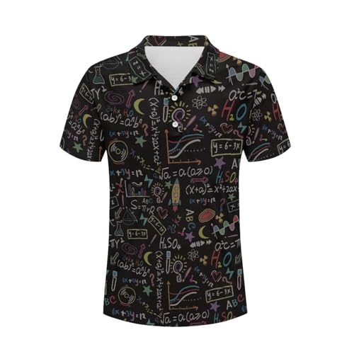 Cupattern Mathematical Formula Black Men's Polo Short Sleeve Shirts Funny Golf Shirt Library L
