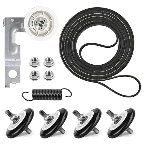 Upgraded Dryer Repair Kit Compatible with LG Kenmore Dryers Includes 4581EL2002C Dryer Drum Roller 4400EL2001A Dryer Belt 4561EL3002A Idler Pulley & Spring Replace 4400EL2001F 4581EL3001E 4581EL2002A Cover
