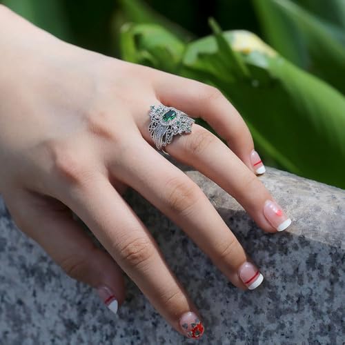 Luxury Temperament Women Rings for Party Bright Green Cubic Zirconia Jewelry for Engagement4