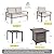 Metal Patio Furniture Set w/Fire Pit Table, 6-Piece Patio Set with 5-Inch Thick Cushions, Outdoor Furniture Set for Garden, Backyard, Balcony, Poolside (Warm Grey)