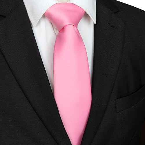 Image of JEMYGINS Solid Color Tie Mens Necktie for Business and Wedding