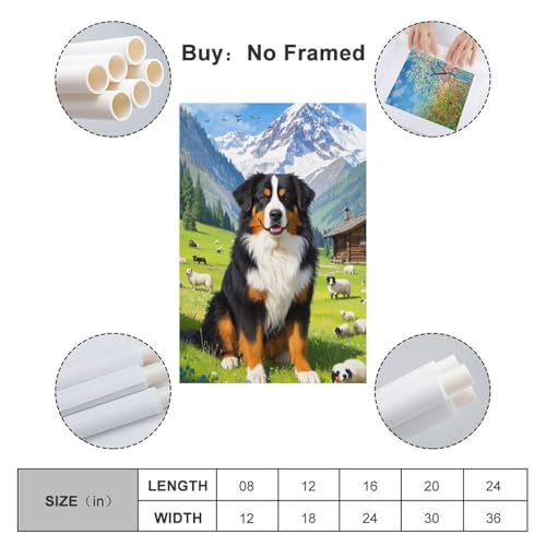 Poster de lienzo de perro bernes decoracion afectiva para sala de estar 2