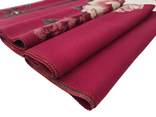 Châle texturé cachemire GFM rouge foncé pour l'automne et l'hiver