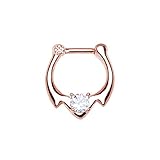  1,2 mm x 6 mm 1,2 mm x 6 mm Crystal Hawk Roségold Chirurgischer Stahlring Septumnase