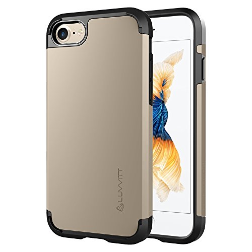 Luvvitt Ultra Armor Case for iPhone SE (2020) / iPhone 7 / iPhone 8 with Dual Layer Heavy Duty Protection and Air Bounce Technology for Apple - Gold