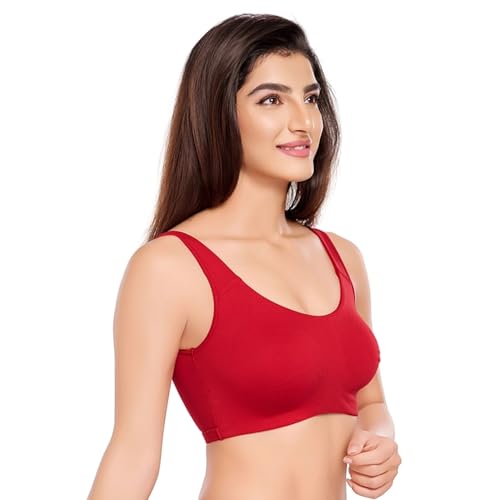 Image of juliet Non Padded Full Coverage Sports Bra for Women | Slip on Bra | Low Impact High Coverage Wireless Support Sports Bra JS 90