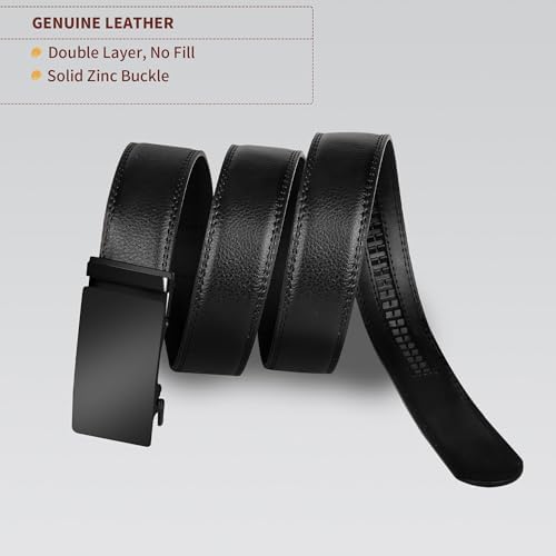 Image of Airkit Men's Ratchet Leather Belt - Heavy Duty Adjustable Dress & Casual Belt