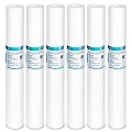 Membrane Solutions 10 Micron Sediment Water Filter Replacement Polypropylene Cartridge 20"x2.5" for Whole House Filter System - 6 Pack
