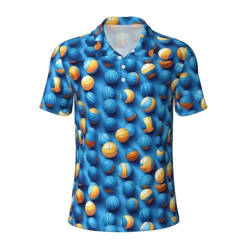 Polo de travail décontracté bleu motif volleyball vêtement outdoor