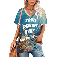 V Neck Short-sleeve Women Shirt Printed