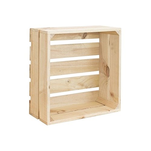 Caja de Madera Natural Cuadrada Sam, Natural Caja Mediana, Madera, Beige, 39x39x15.5cm. Incluye Imán Personalizable de Regalo.