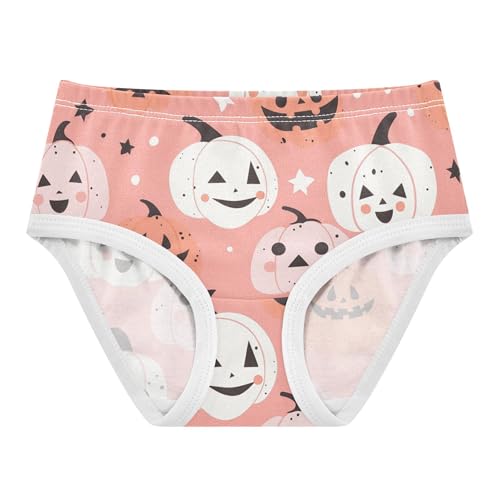 Cotton Toddler Girls Underwear Cute Pink Halloween Pumpkins Panties for Girl Durable Briefs Kids Undies 2t