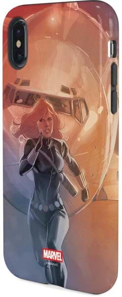 Skinit Pro Phone Case Compatible with iPhone X - Officially Licensed Marvel Black Widow Running Design