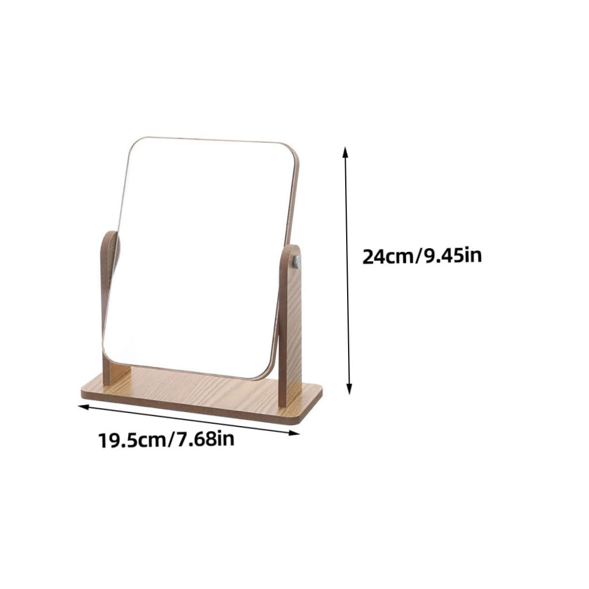FOMIYES 2 Stück Hochauflösender Drehbarer Kosmetikspiegel aus Holz Doppelseitig Stabiler Standspiegel für Schminktisch Praktischer und Dekorativer Make Up Spiegel für Mädchen