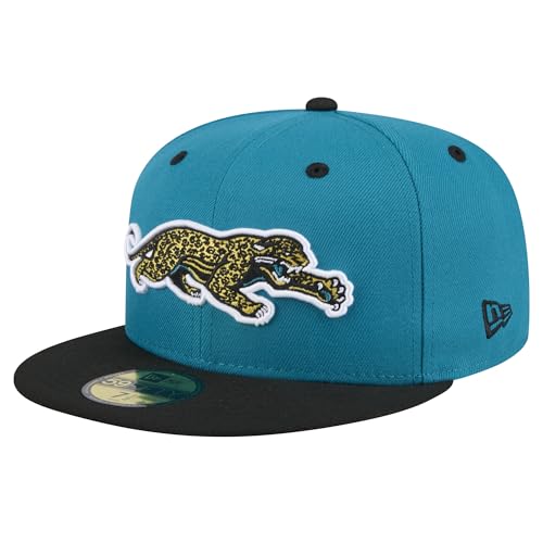 New Era Men's Teal/Black Jacksonville Jaguars Throwback Crawl Flipside Two-Tone 59FIFTY Fitted Hat