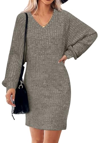 Womens Early Fall Fashion Clothing Sweater Dress Boho Maxi Wedding Guest Mother of Bride Homecoming Cocktail Formal Casual Sexy Long Sleeve Winter Dresses Anthropologie Clothes Cowboy Chic Khaki L