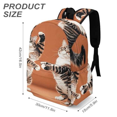 Backpack for Travel, Two Cats Dancing Print Print Modern Backpack Shoulder Bag3