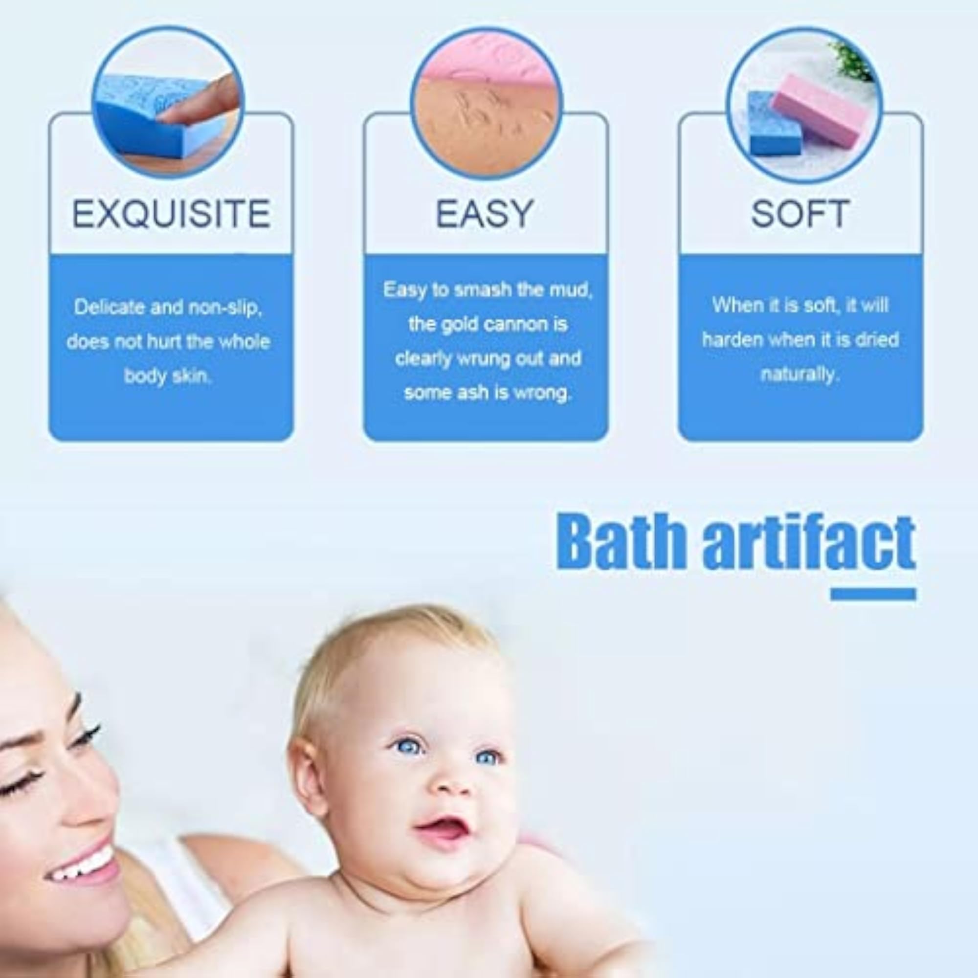 Soft Exfoliating Sponge for Kids, Bath Scrubber