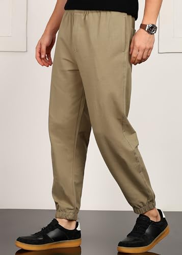 Image of Alan Jones Clothing Mens Washed Jersey Cotton Joggers Pants | Soft Stretch Cotton | Ankle Length with Elastic Hems